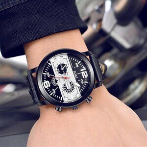 NEW! Men Minimalistic Leather Watches Quartz Wristwatch Business Watch